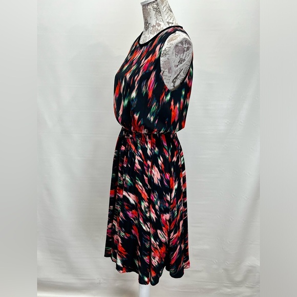 CALVIN KLEIN Navy abstract print sleeveless round neck dress size 8. - Picture 3 of 12